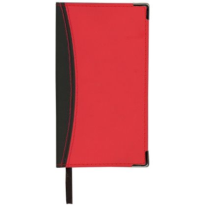 Custom Monthly Ascot 2 Tone Vinyl Soft Cover Planner (2 Color) - Red with Black
