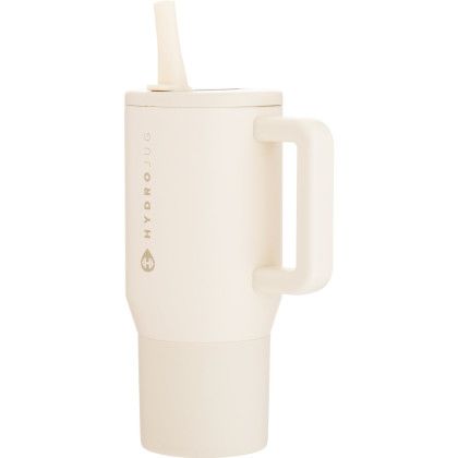 Custom 20 oz Cream HydroJug Traveler Thermal Mug - Engraved - Side View Custom 20 oz Cream HydroJug Traveler Thermal Mug - Engraved - Side View