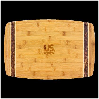 Custom Marbled Look Bamboo Cutting Board - Natural 