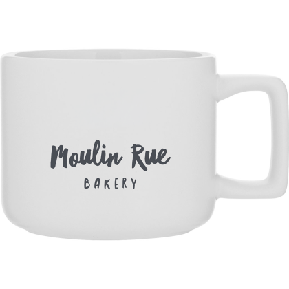 Custom 12 oz Helio Two-Tone Matte White Ceramic Mug
