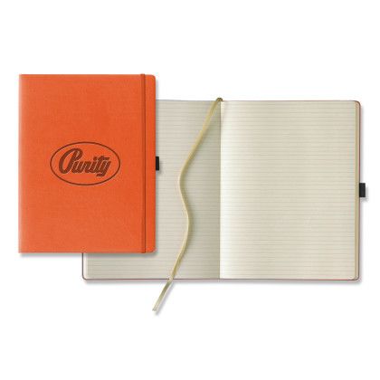 Custom Castelli Tucson Grande Lined Ivory Page Journal - Orange Custom Castelli Tucson Grande Lined Ivory Page Journal - Orange