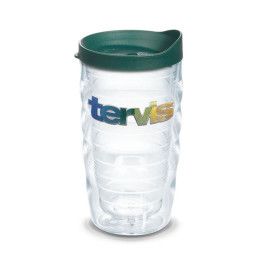 Custom Tervis Classic Wavy Tumbler Embroidered Emblem - 10 oz. - Clear With Green Custom Tervis Classic Wavy Tumbler Embroidered Emblem - 10 oz. - Clear With Green