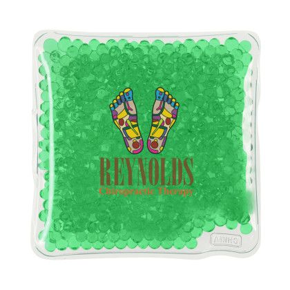 Custom Square Gel Bead Hot-Cold Pack - Green Custom Square Gel Bead Hot-Cold Pack - Green