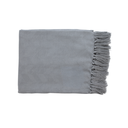 Custom Herringbone Textured rPET Woven Blanket - Gray Custom Herringbone Textured rPET Woven Blanket - Gray