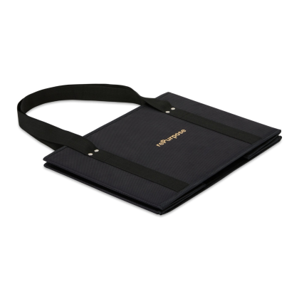 Custom Recycled Non-Woven Collapsible Box Tote - Black Close View 
