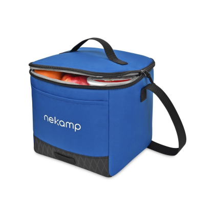 Custom Apex Recycled rPET Box Cooler - Royal Blue Side View Custom Apex Recycled rPET Box Cooler - Royal Blue Side View