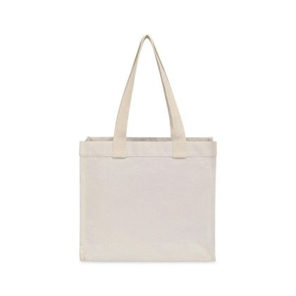 Custom Recycled Cotton Pocket Tote - AWARE - Natural Back View 