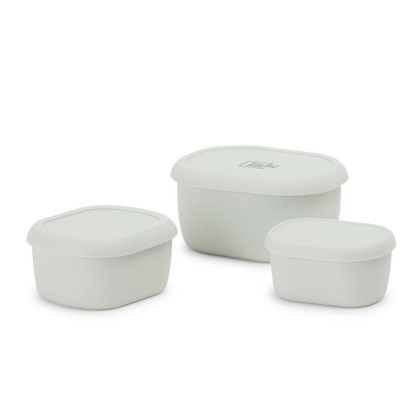 Custom Silicone Storage Container, Set of 3 - Grey Side View Custom Silicone Storage Container, Set of 3 - Grey Side View