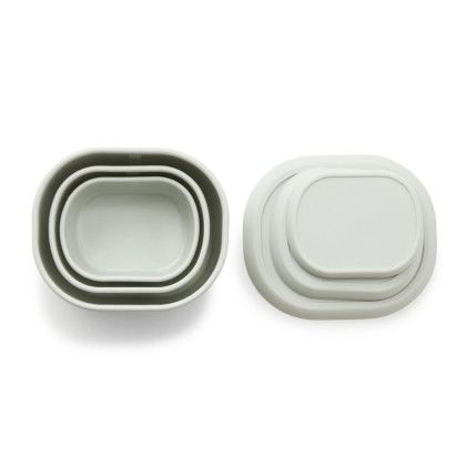 Custom Silicone Storage Container, Set of 3 - Grey Open View Custom Silicone Storage Container, Set of 3 - Grey Open View