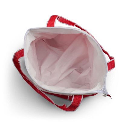 Custom Igloo Daymate Soft Cooler 15 Can - White with Red Open View Custom Igloo Daymate Soft Cooler 15 Can - White with Red Open View