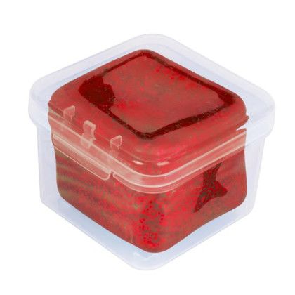 Custom SqueeDoh Glitter Sensory Cube - Red Side View Custom SqueeDoh Glitter Sensory Cube - Red Side View