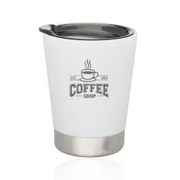 Custom 12 oz. Itsy Vacuum Insulated Travel Mugs - Laser Engraving - White Custom 12 oz. Itsy Vacuum Insulated Travel Mugs - Laser Engraving - White
