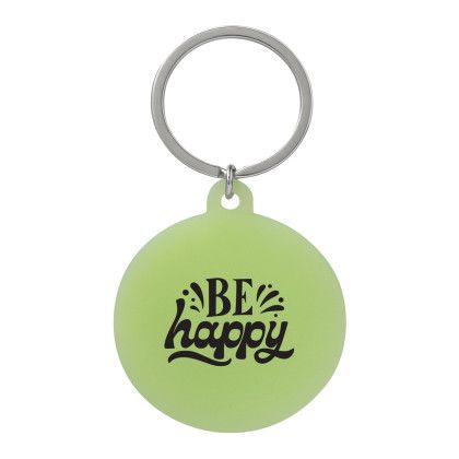 Custom Eco Silicone Glow in the Dark Keychains - Round