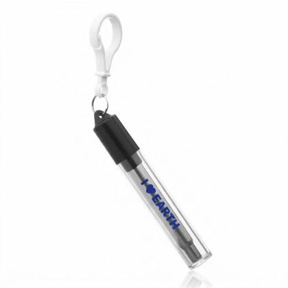 Custom Case with Retractable Straw and Brush Custom Case with Retractable Straw and Brush