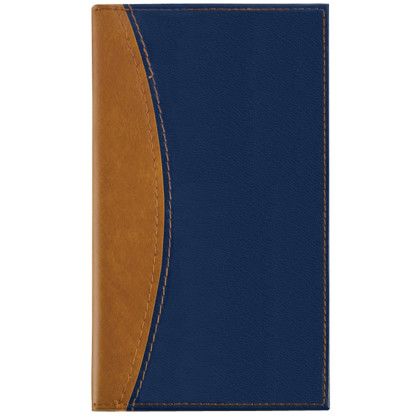 Custom Normandy 2 Tone Soft Vinyl Monthly Planner / 1 Color Insert - Brown/Navy Blue
