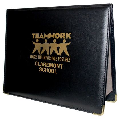 Custom Premium Heat-Sealed Diploma Holder - Portrait - Black