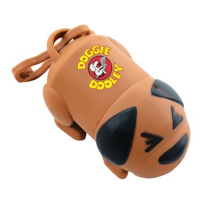 Custom Dog Shaped Pet Bag Dispenser - Full Color Sticker - Brown