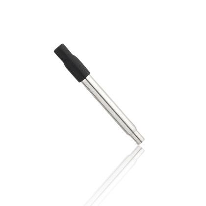 Custom Case with Retractable Straw and Brush - Silver Collapsed Custom Case with Retractable Straw and Brush - Silver Collapsed