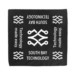 Custom Solid Color Bandana with Screen Print - Black Custom Solid Color Bandana with Screen Print - Black