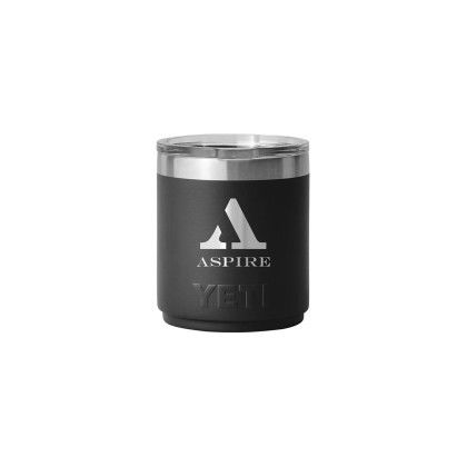 Custom Yeti Rambler 10 oz. Stackable Lowball with DuraSip Ceramic Lining - Black Custom Yeti Rambler 10 oz. Stackable Lowball with DuraSip Ceramic Lining - Black