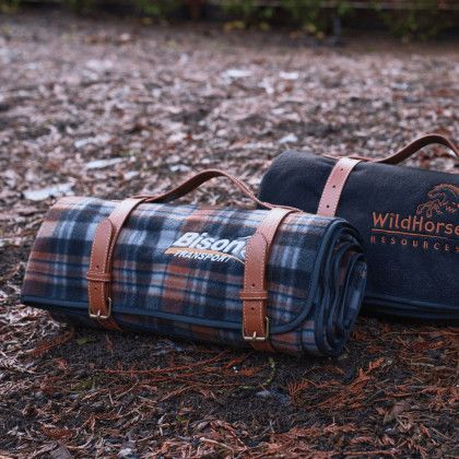 Custom Plaid Alpine Picnic Blanket - Embroidered Custom Plaid Alpine Picnic Blanket - Embroidered