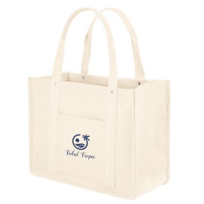 Custom Ventura 24 oz. Recycled Cotton Tote Bag - Natural Custom Ventura 24 oz. Recycled Cotton Tote Bag - Natural