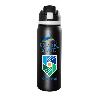 Custom "Flex" 27 oz. Dual Drink-Model Double Wall Stainless Steel Insulated Bottle - Black Custom "Flex" 27 oz. Dual Drink-Model Double Wall Stainless Steel Insulated Bottle - Black