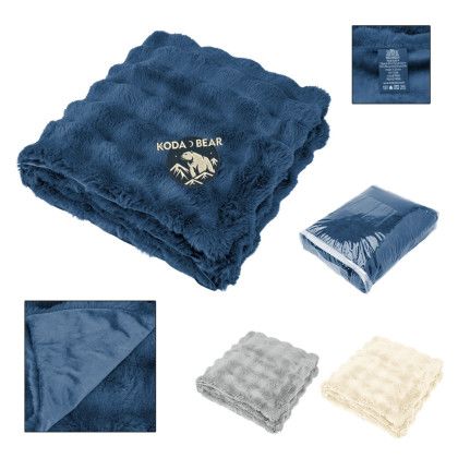 Custom Faux Fur rPET Bubble Blanket - All Color Custom Faux Fur rPET Bubble Blanket - All Color