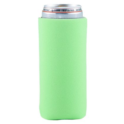 Custom Slim Can Cooler 2 Side Imprint - Neon green