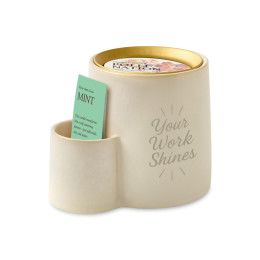 Custom Modern Sprout Ember Earth Candle + Planter - Stone / Pollination