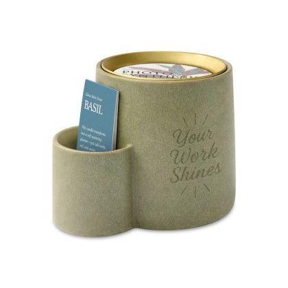 Custom Modern Sprout Ember Earth Candle + Planter - Pebble / Photosynthesis Custom Modern Sprout Ember Earth Candle + Planter - Pebble / Photosynthesis
