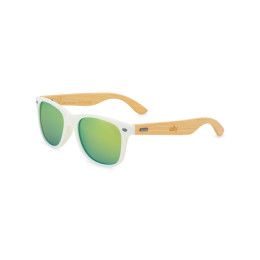 Custom CapeShades Recycled Bamboo Sunglasses White Frame - Green Glasses Custom CapeShades Recycled Bamboo Sunglasses White Frame - Green Glasses