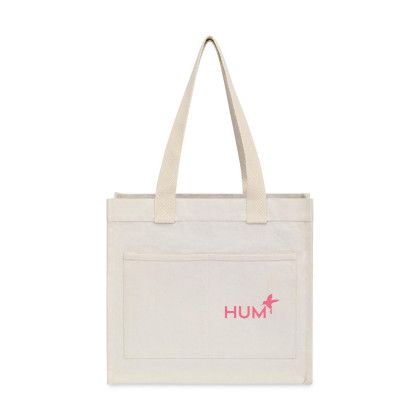 Custom Recycled Cotton Pocket Tote - AWARE - Natural