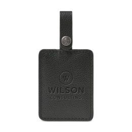 Custom Samsonite Leather Bag Tag - Black