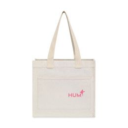 Custom Recycled Cotton Pocket Tote - AWARE - Natural