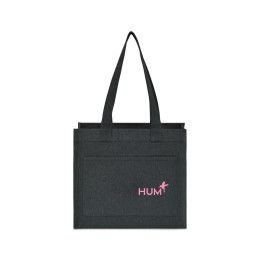 Custom Recycled Cotton Pocket Tote - AWARE - Charcoal