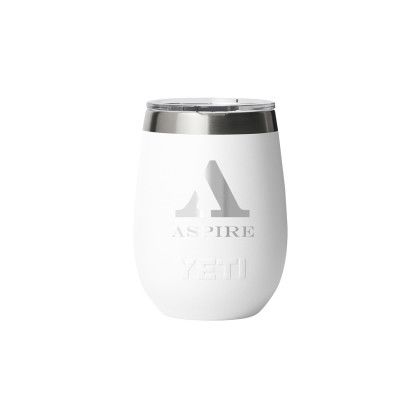 Custom Yeti Rambler 10 oz. Wine Tumbler with DuraSip Ceramic Lining - White Custom Yeti Rambler 10 oz. Wine Tumbler with DuraSip Ceramic Lining - White