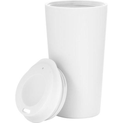 Custom 16 oz Sunup Matte Double-Wall Travel Tumbler - Open Cap View Custom 16 oz Sunup Matte Double-Wall Travel Tumbler - Open Cap View