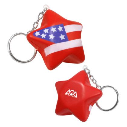 Custom Patriotic Star Stress Reliever Keychain Custom Patriotic Star Stress Reliever Keychain