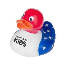 Custom 2" Patriotic Rubber Duck - White With Blue