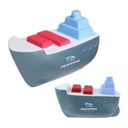 Custom Cargo Boat Stress Reliever - Gray/White/Red/Blue Custom Cargo Boat Stress Reliever - Gray/White/Red/Blue