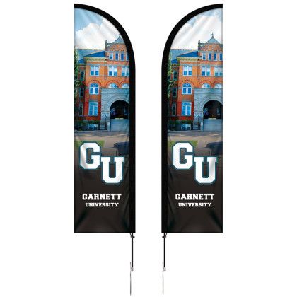 Custom 8' Double Sided Portable Half Drop Banner with Hardware Set