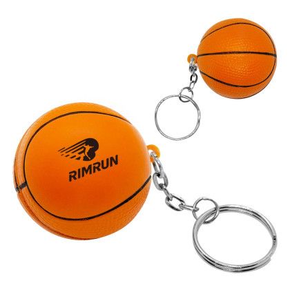Custom Basketball Stress Reliever Keychain - Orange Custom Basketball Stress Reliever Keychain - Orange