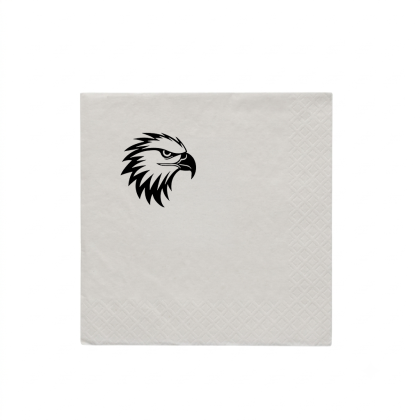 Custom Colored Luncheon Napkins - White Front View 