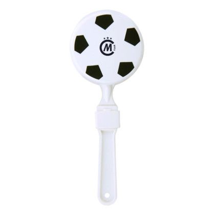 Custom Soccer Hand Clapper - White with Black Custom Soccer Hand Clapper - White with Black