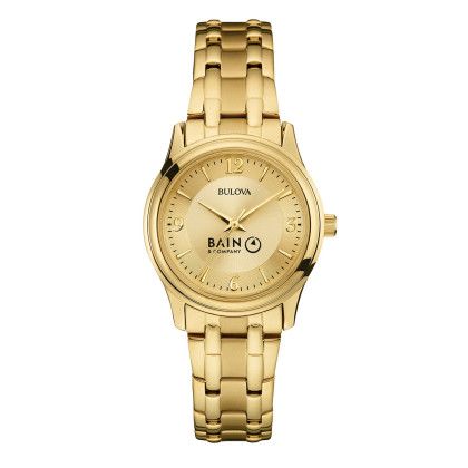 Custom Bulova Corporate Collection Ladies Bracelet Strap Watch - Gold