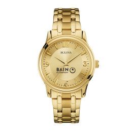 Custom Bulova Corporate Collection Men's Bracelet Strap Watch - Gold