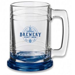 Custom 15 oz. Libbey Maritime Glass Beer Mugs - COLOR - Blue