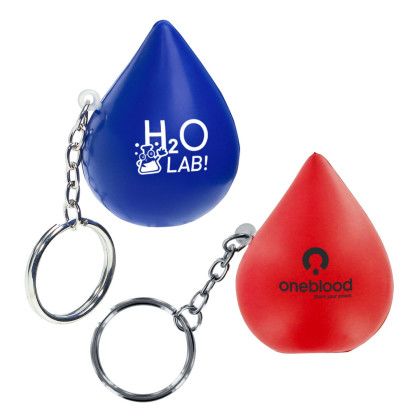 Custom Droplet Stress Reliever Keychain - All Colors