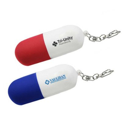 Custom Pill Capsule Stress Reliever Keychain - All Colors Custom Pill Capsule Stress Reliever Keychain - All Colors